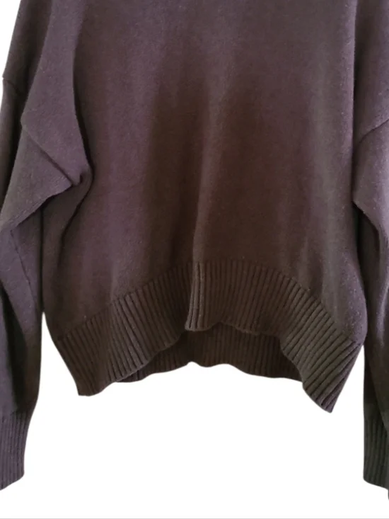 Quince Boyfriend Crew 100%Organic Cotton Sweater Heather Brown - Picture 8 of 16